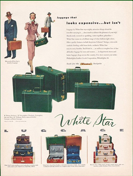 1950 White Star Luggage Advertisement View